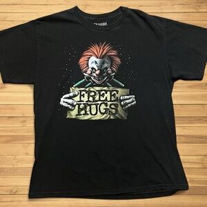 Killer Klowns From Outer Space Free Hugs Black Shirt Large 80’s horror
